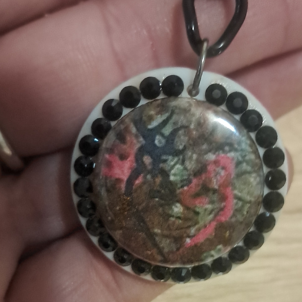 Elegant Black and Multicolor Pendant Necklace